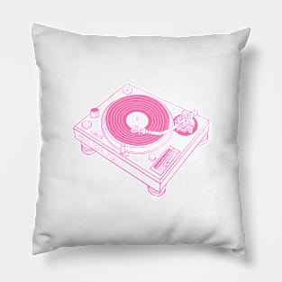 Turntable (Cyclamen Pink Lines) Analog / Music Pillow