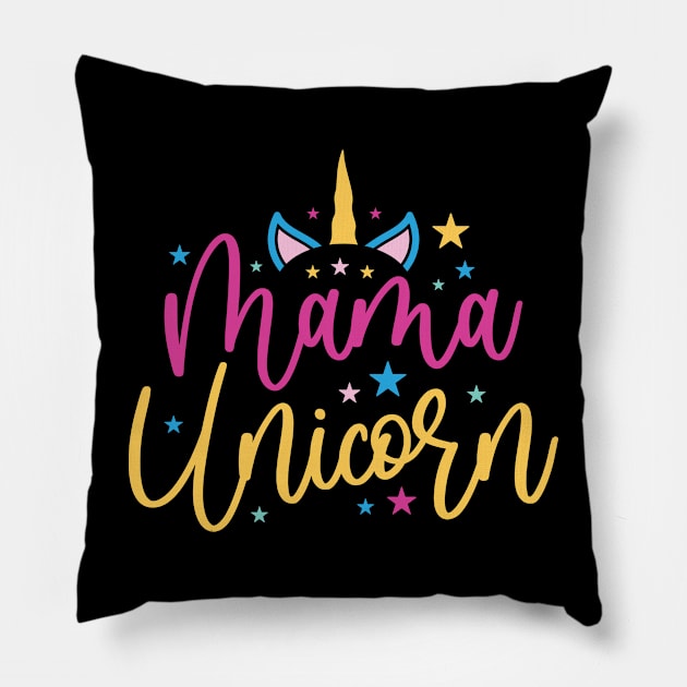 mama unicorn Pillow by busines_night