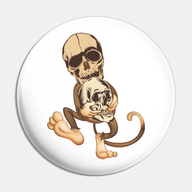 Monkey skull Pin by SAVELS