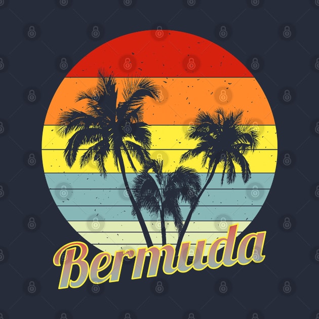 Bermuda Retro Tropical Palm Trees Vacation by macdonaldcreativestudios