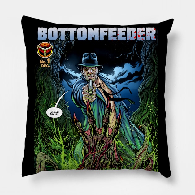 Bottomfeeder Issue #1 Sleeve Cover Art Pillow by EibonPress