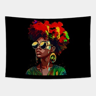 Juneteenth Afro Woman Black Queen African American Melanin Tapestry