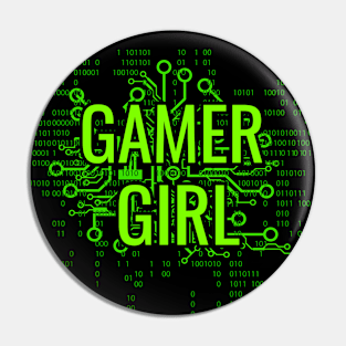 GAMER GIRL Green cyber circuit Pin