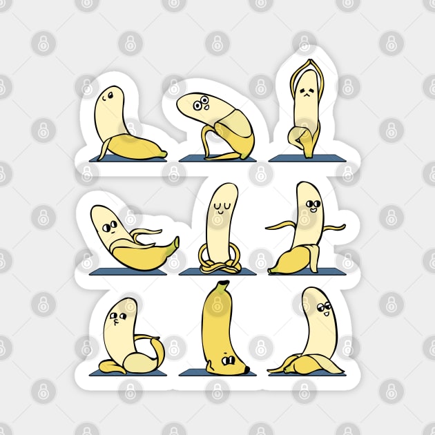 Banana Yoga Magnet by huebucket