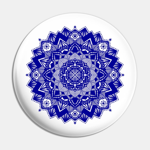 Blue mandala Pin by Morishasha