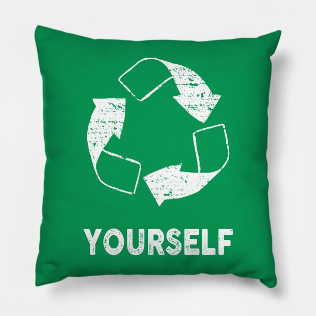 Recycle Yourself Pillow by Wintrly