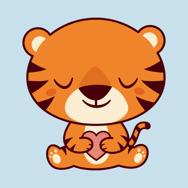 Kawaii Cute Tiger Sitting Down by happinessinatee