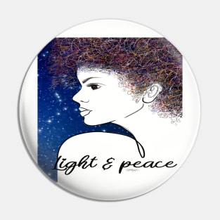 Light & Peace Girl Line Drawing Pin