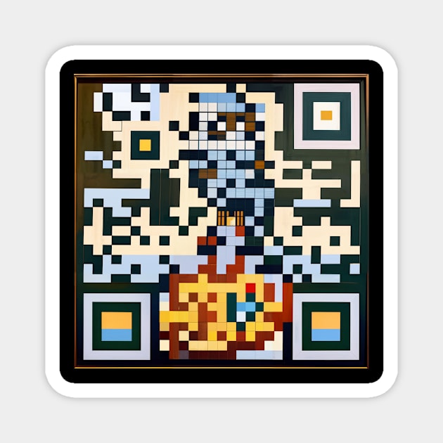 RickRoll QR Code Abstract Block Painting Magnet by ravel.live