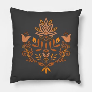 Scandinavian Folk Flowers Pillow