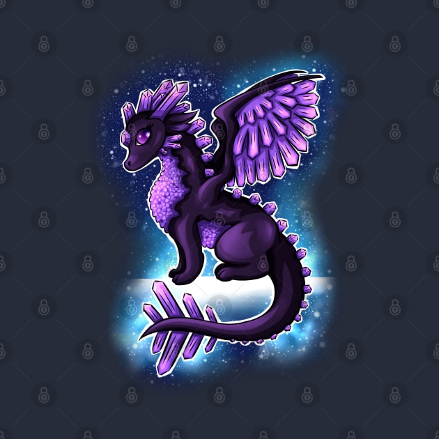 Amethyst Dragon - Cute Cartoon Dragon by Shirin Illustration