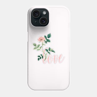 Valentine with Pink Rose Flower Phone Case