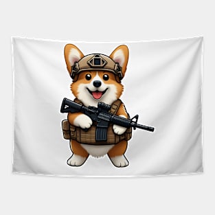 Tactical Corgi Tapestry