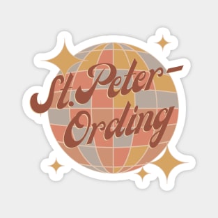 Sankt St Peter-Ording Retro-Vintage-Design Diskokugel Magnet