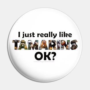 I just really like TAMARINS , ok? - wildlife oil painting word art Pin