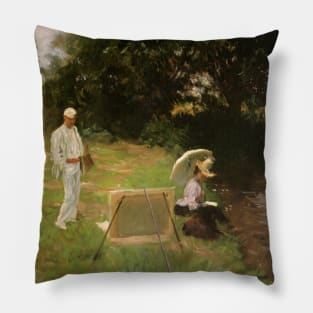 Dennis Miller Bunker Painting at Calcot by John Singer Sargent Pillow