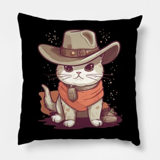Funny Cat Cowboy Cowgirl Country Pillow