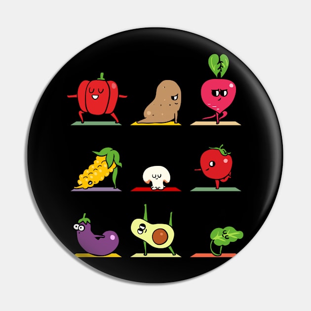 Vegetable Yoga Pin by huebucket