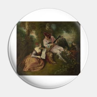 The Love Song - Antoine Watteau Pin