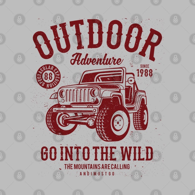 Outdoor Adventure Go Into The Wild Off Road Jeep Car Automobile by JakeRhodes