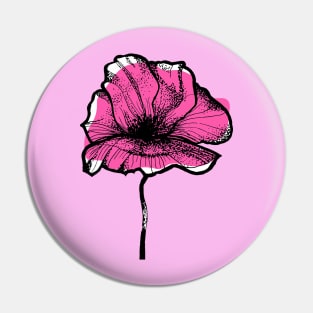 Pink poppy Pin