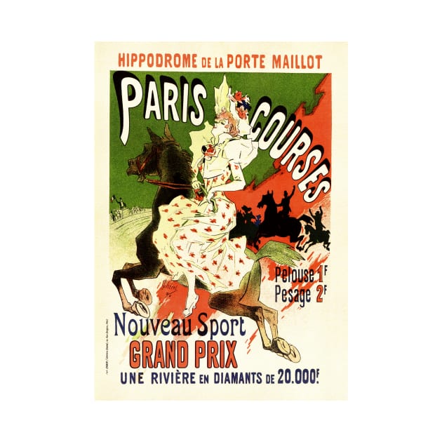 HIPPODROME PARIS Horse Racing Grand Prix Vintage French Art Nouveau Advertisement by vintageposters