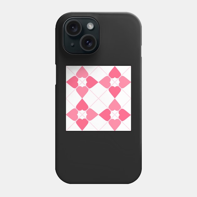 Valentine's Day Argyle Phone Case by dogbone42