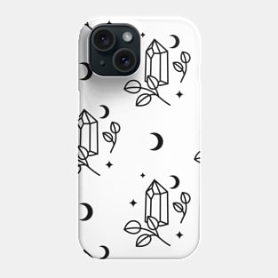 Magical Crystals in the Moonlight with Crescent Moon Phone Case