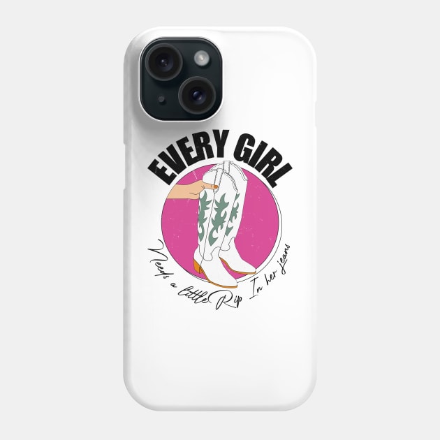 Every Girl Needs A Little Rip In Her Jeans Yellowstone Phone Case by Exosia store