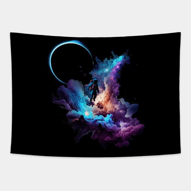 Space Eclipse 2024 Tapestry by Epic Splash Graphics