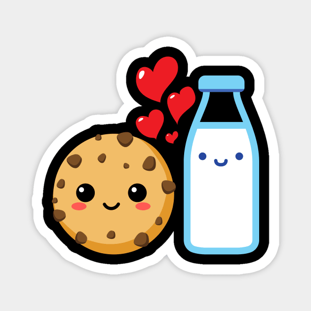 Love Freshly Baked Cookies-Cookie and milk Magnet by UltraPod