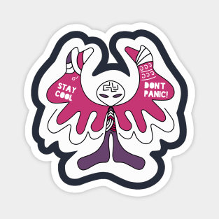 Alien Doodle Art Colored, Stay Cool, Don't Panic! Magnet