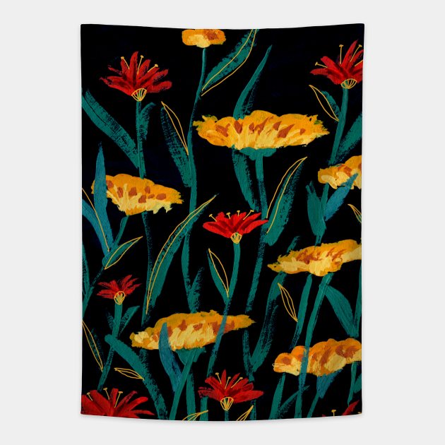 Flowers Tapestry by juliealex