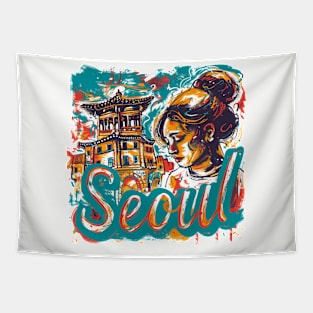 Seoul Retro South Korea t-shirt Tapestry