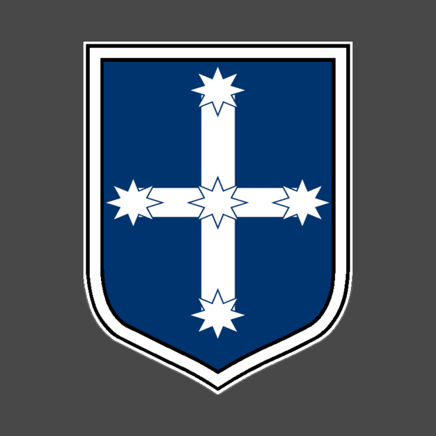 Australian Eureka flag in the shape of a shield by pickledpossums