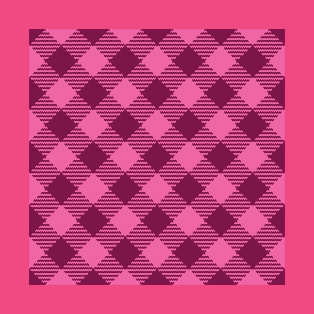 Retro Valentine's gingham check burgundy pink diagonal by Dana Du