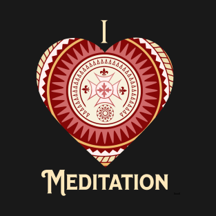 I Love Meditation Mandala Circle T-Shirt