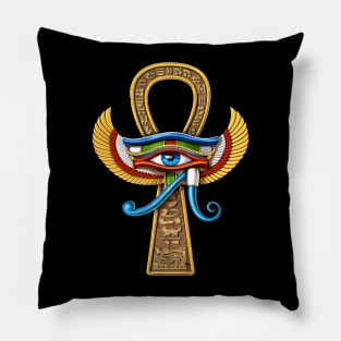 Egyptian Eye Of Horus Ankh Pillow