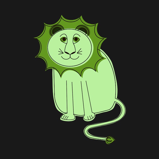 Friendly green lion - paper cut-out by Obstinate and Literate