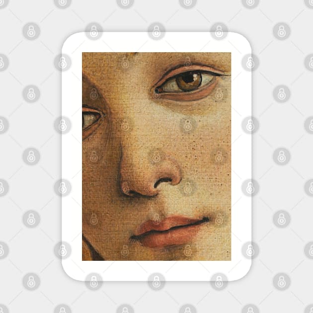 Venus of Botticelli detail - High Definition Print Magnet by luigi-tarini