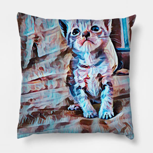 PUPPY ART CAT Pillow by CATUNIVERSE