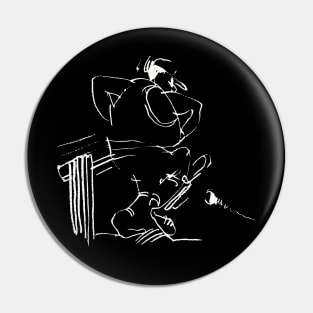 Cricket Player Illustration Pin