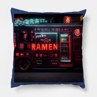 Cyberpunk Tokyo Ramen Food Truck Pillow