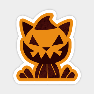 Scary cat jack-o-lantern Magnet