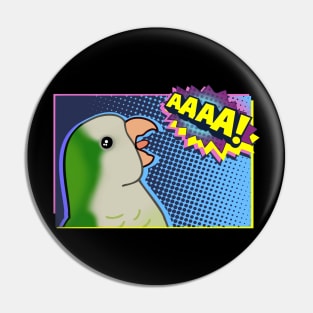 Funny Quaker Parrot Comic Cartoon Pin