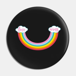 Love wins, rainbow smile Pin