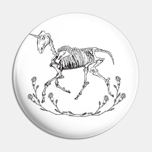 Prancing Unicorn Skeleton Pin