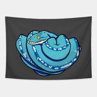 Green Tree Python, Blue Morph Tapestry