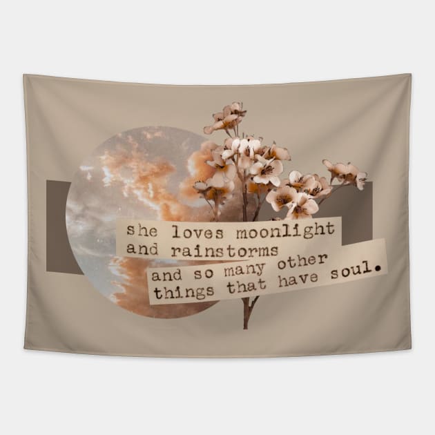 Quotes aesthetics flowers sky clouds gift ideas gifts for her xmas vintage gift Light academia style Tapestry by AGRHouse