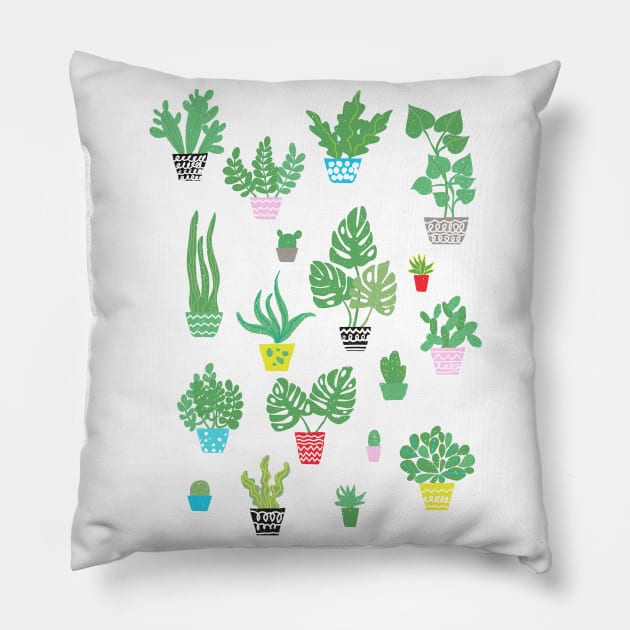 Happy Houseplants Pillow by anneamanda